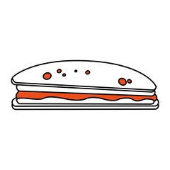 Delicious sandwich food icon vector illustration graphic design