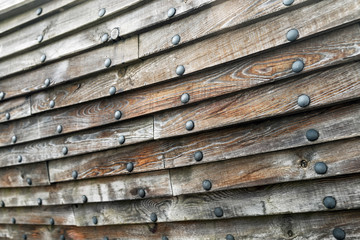 old wooden boat or ship. wooden background