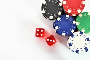 An image of a casino - dice, chip, gambling