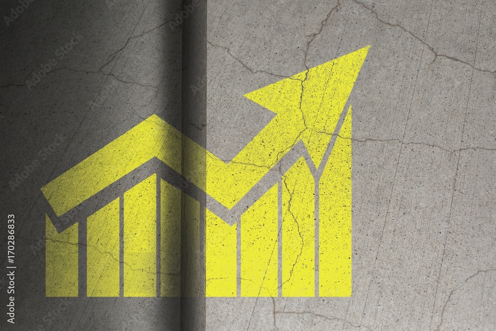 Poster composite image of graph and arrow