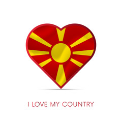 Macedonia flag in heart. I love my country. sign. Vector illustration.