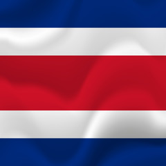 Costa Rica waving flag. Vector illustration.