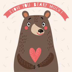 Card with bear. I Love you