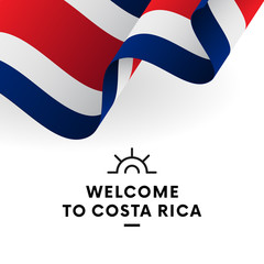 Welcome to Costa Rica. Costa Rica flag. Patriotic design. Vector illustration.