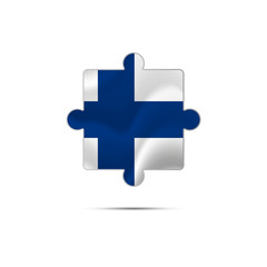 Isolated piece of puzzle with the Finland flag. Vector illustration.