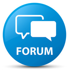 Forum cyan blue round button