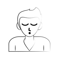 Man cartoon sleeping icon vector illustration graphic design