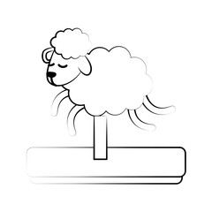 Sheep running cartoon icon vector illustration graphic design