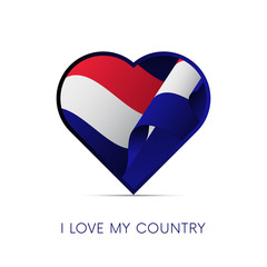 Croatia flag in heart. I love my country. sign. Vector illustration.