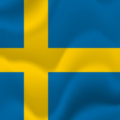 Sweden waving flag. Vector illustration.