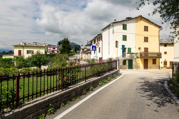 Cescatto, Italy - August 22, 2017: House with patio from the mountain village of Italy.