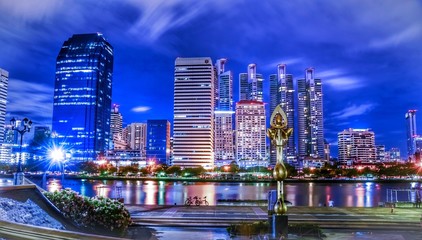 cityscape in Thailand at night