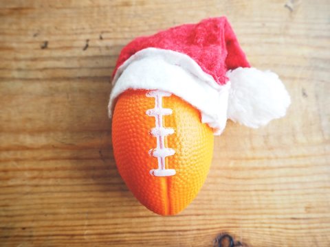 American Football With Christmas Hat