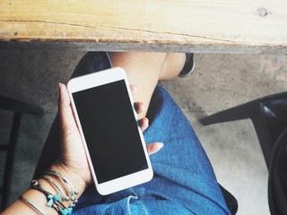 Woman using smart phone