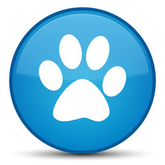 Animal footprint icon special cyan blue round button