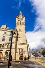 Fototapeta na wymiar Aberdeen granite city, Townhouse in Union Street, Scotland, UK