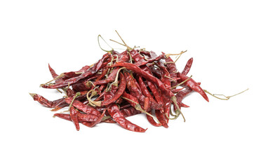 Dried peppers on a white background