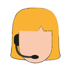 Call center woman icon vector illustration graphic design