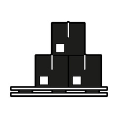Boxes on stowage icon vector illustration graphic design