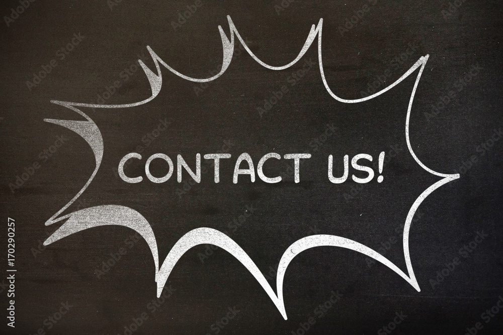 Poster composite image of graphic image of contact us text