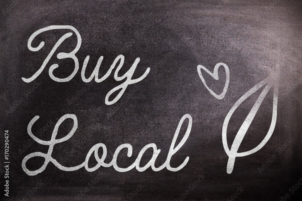 Poster composite image of graphic image buy local text