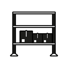 Boxes on shelf icon vector illustration graphic design