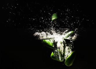 Mexican Splash in Water Isolated on black Background