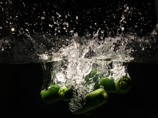 Mexican Splash in Water Isolated on black Background