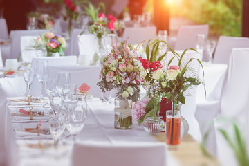 restaurant catering table