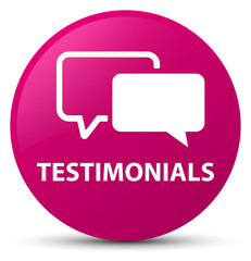 Fototapeta premium Testimonials pink round button