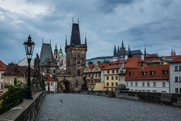 Fototapeta na wymiar Lesser Bridge Tower in Prague, Czech Republic