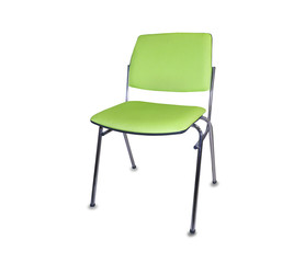 The office chair from green cloth. Isolated