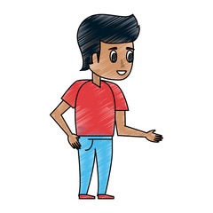 Fototapeta premium Young man cartoon icon vector illustration graphic design