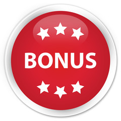Bonus icon premium red round button