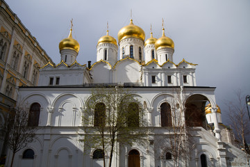 Fototapeta na wymiar images of the churches in cathedral square inside the kremlin