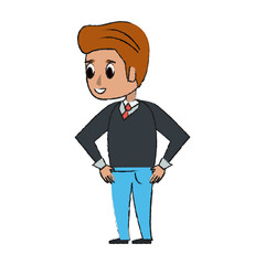 Young man cartoon icon vector illustration graphic design