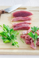 pork on white background