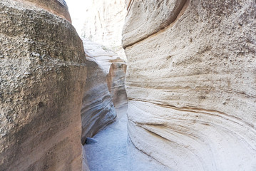 In the canyons at Kasha-Katuwe Tent Rocks National Monument near Cochiti Pueblo, New Mexico