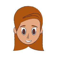 Young woman face cartoon icon vector illustration graphic design