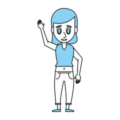 Young woman cartoon icon vector illustration graphic design