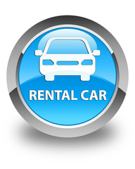 Rental car glossy cyan blue round button