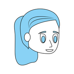 Obraz premium Young woman face cartoon icon vector illustration graphic design