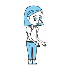 Young woman cartoon icon vector illustration graphic design