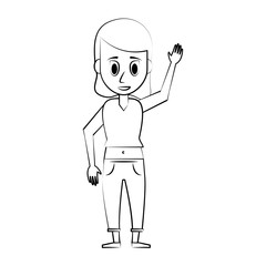 Young woman cartoon icon vector illustration graphic design