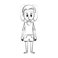 Young woman cartoon icon vector illustration graphic design