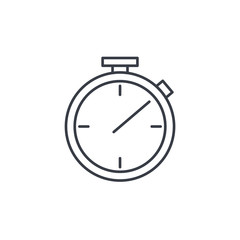 stopwatch thin line icon. Linear vector illustration. Pictogram isolated on white background