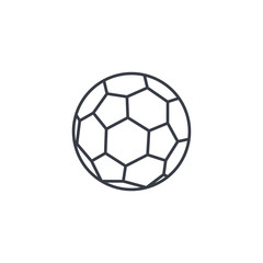 Fototapeta premium soccer ball thin line icon. Linear vector illustration. Pictogram isolated on white background