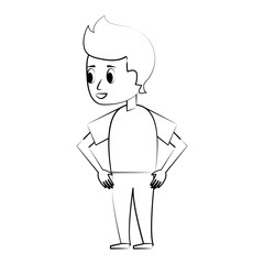 Young man cartoon icon vector illustration graphic design