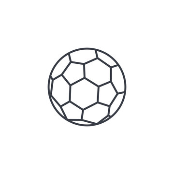 soccer ball thin line icon. Linear vector illustration. Pictogram isolated on white background