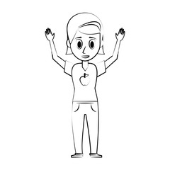 Young woman cartoon icon vector illustration graphic design